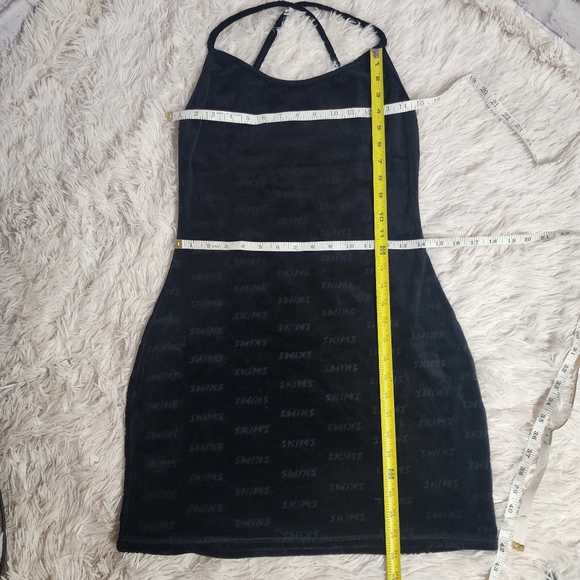 SKIMS Logo Velour Slip Dress / ONYX/ LARGE/ NWT - Picture 8 of 13